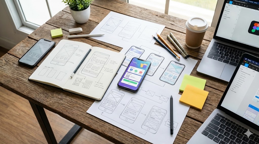 UI design mockup showing tooltip and popover elements Coding Session Visual