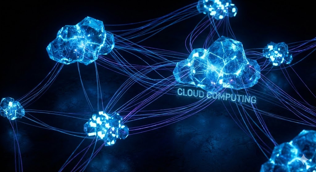 Google Cloud Platform logo with cloud computing graphics Development Concept Image