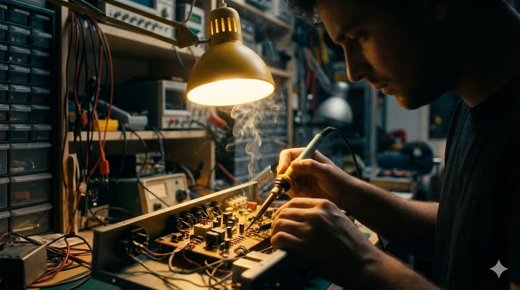 Technician performing robotic disassembly of server components at a Circular Center IT Technology Image